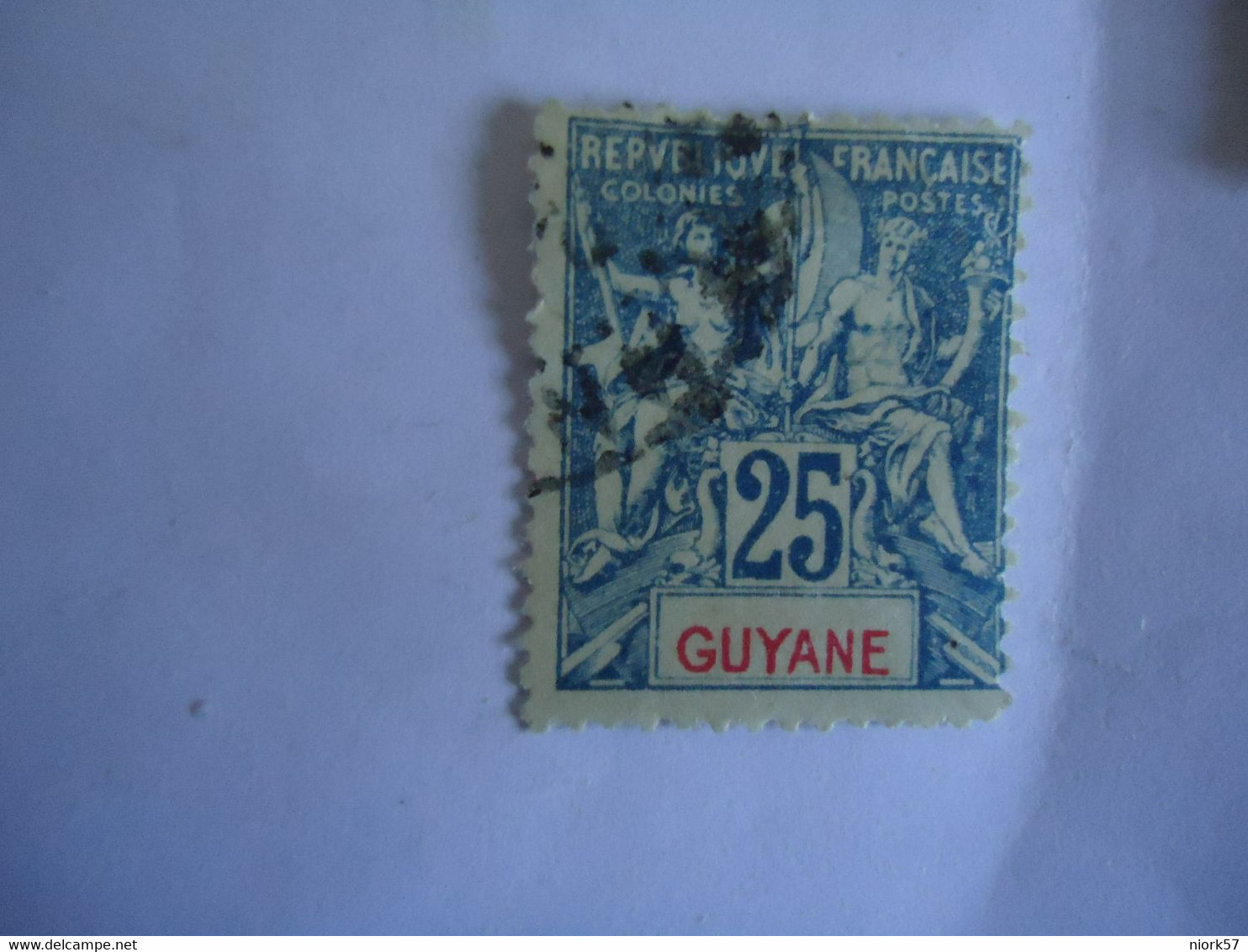 GUIANA   FRANCE  COLONIES USED  STAMPS  25C - Other & Unclassified