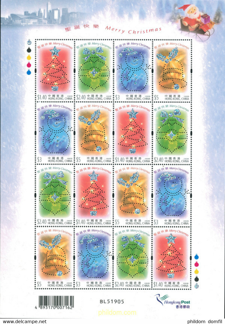 110800 MNH HONG KONG 2002 NAVIDAD - Collections, Lots & Séries