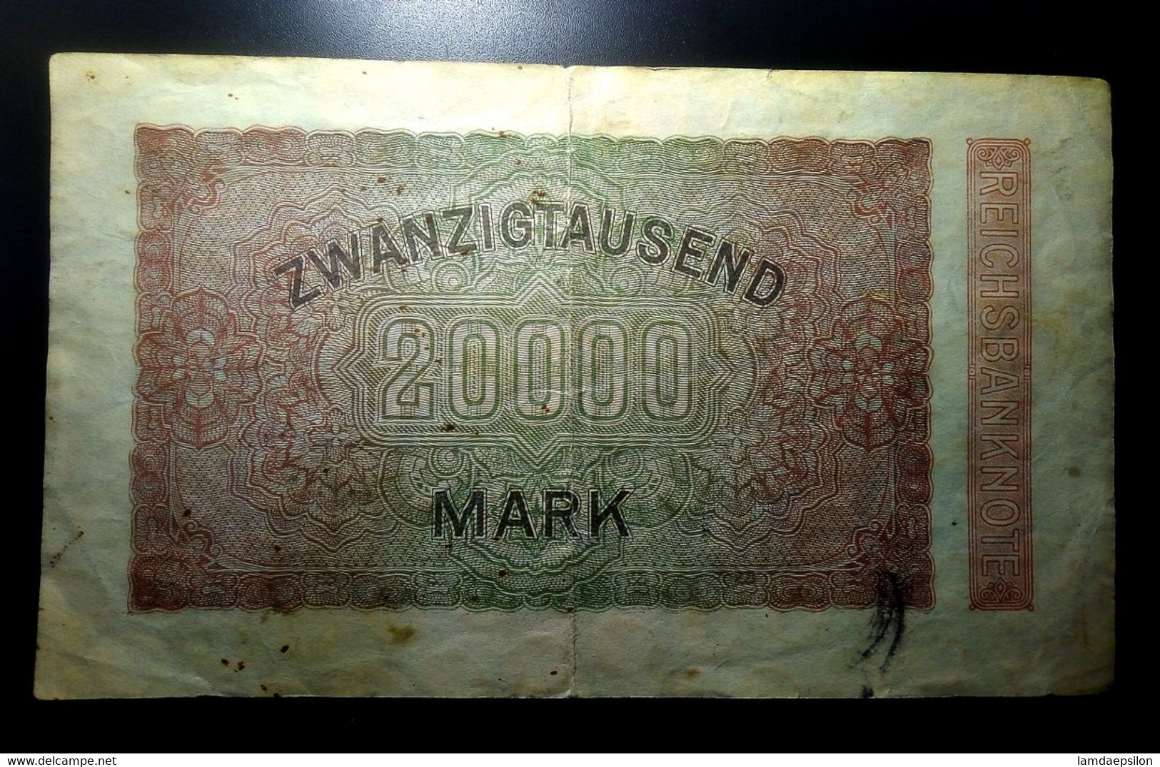 A7  ALLEMAGNE   BILLETS DU MONDE     GERMANY  BANKNOTES  20000 MARK 1923 - Collezioni