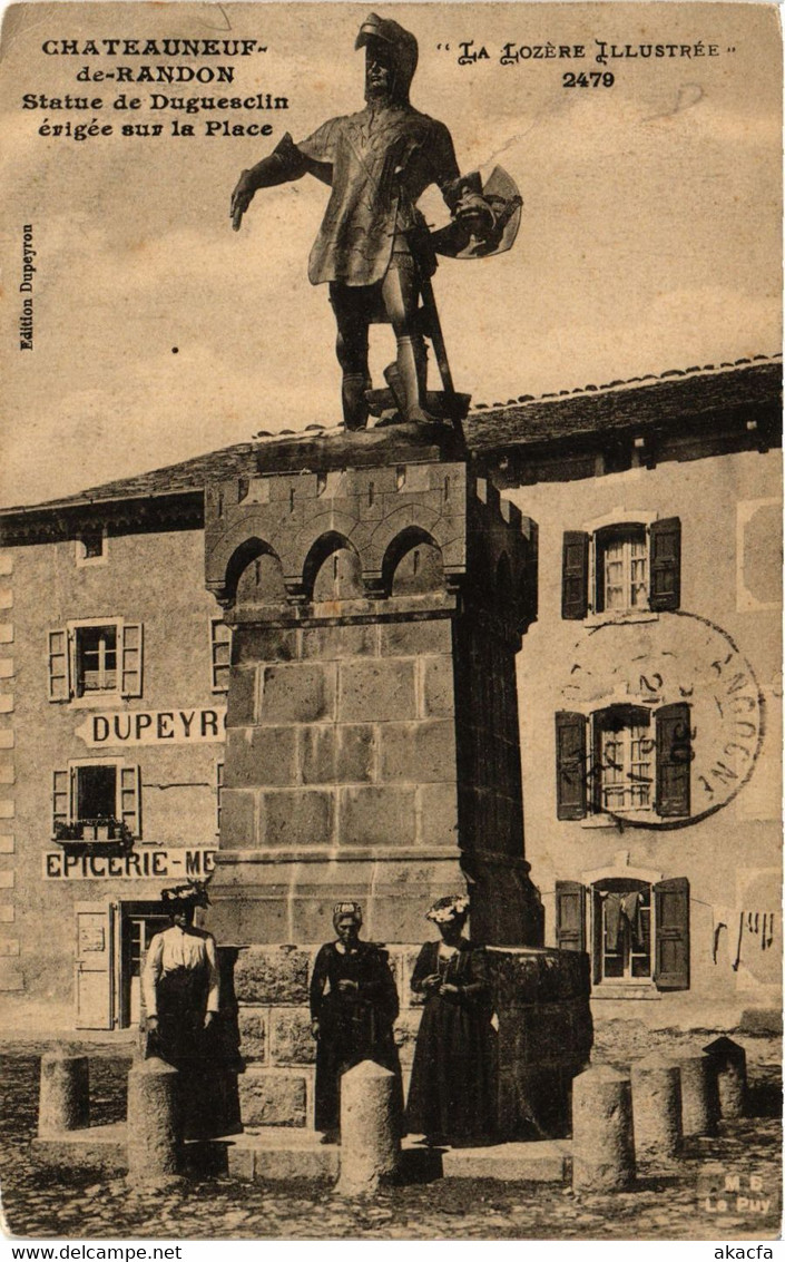 CPA CHATEAUNEUF-de-RANDON - Statue De Duguesclin Erigée Sur La Place (638480) - Chateauneuf De Randon