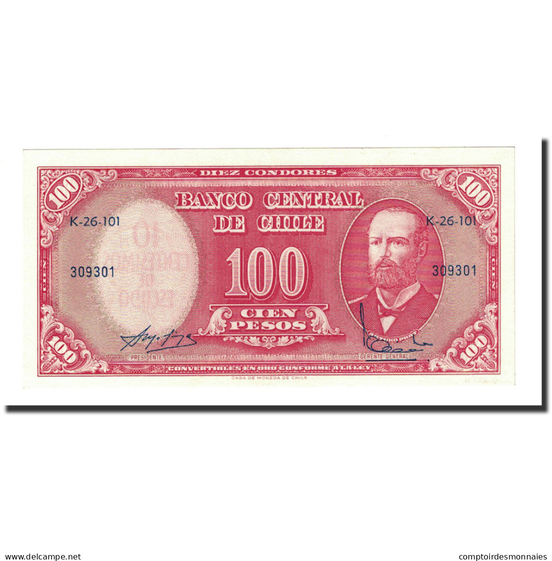 Billet, Chile, 10 Centesimos On 100 Pesos, UNDATED (1960-1961), KM:127a, NEUF - Chili