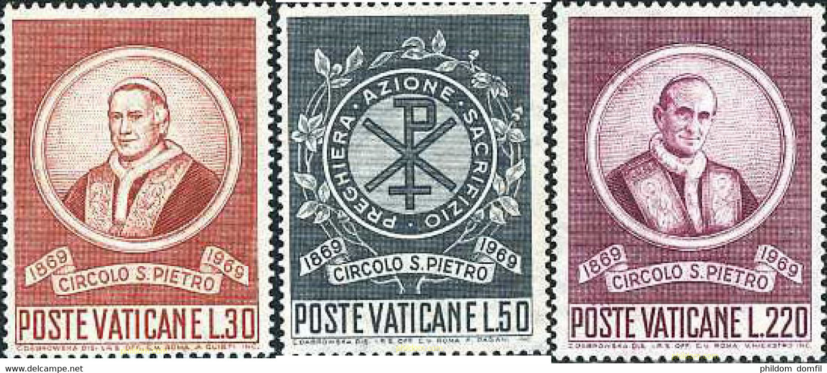116347 MNH VATICANO 1969 CENTENARIO DE LA FUNDACION DEL CIRCULO SAN PEDRO - Used Stamps