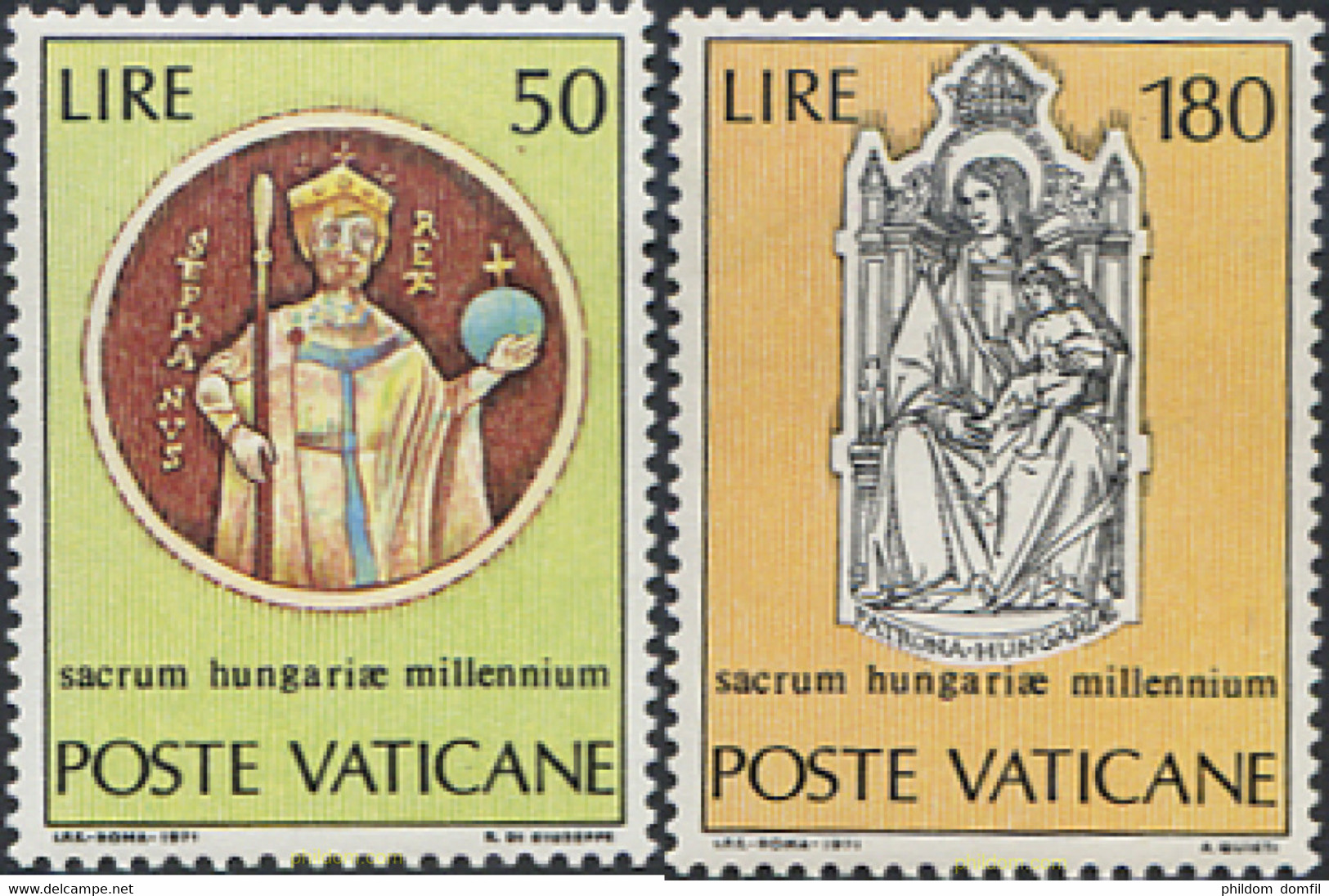 116422 MNH VATICANO 1971 MILENARIO DE SAN ESTEBAN, REY DE HUNGRIA - Oblitérés