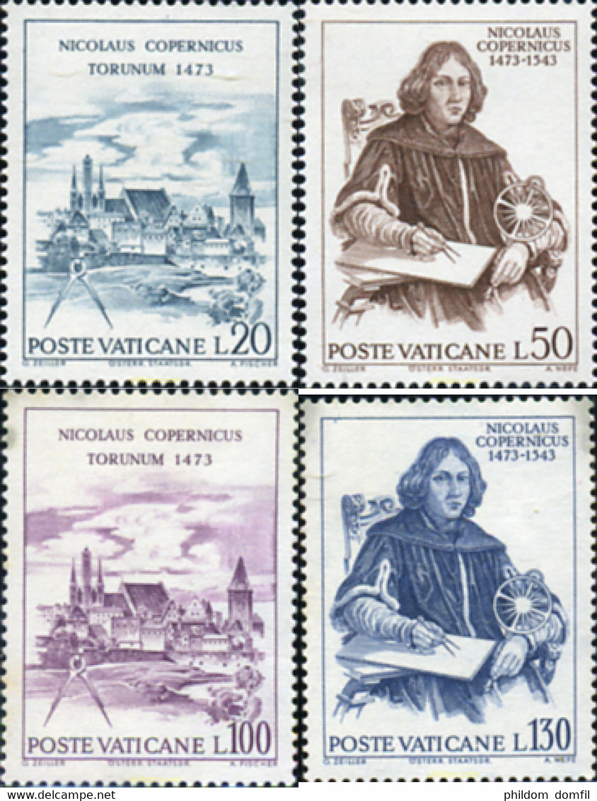 116472 MNH VATICANO 1973 500 ANIVERSARIO DEL NACIMIENTO DE NICOLAS COPERNICO - Usados