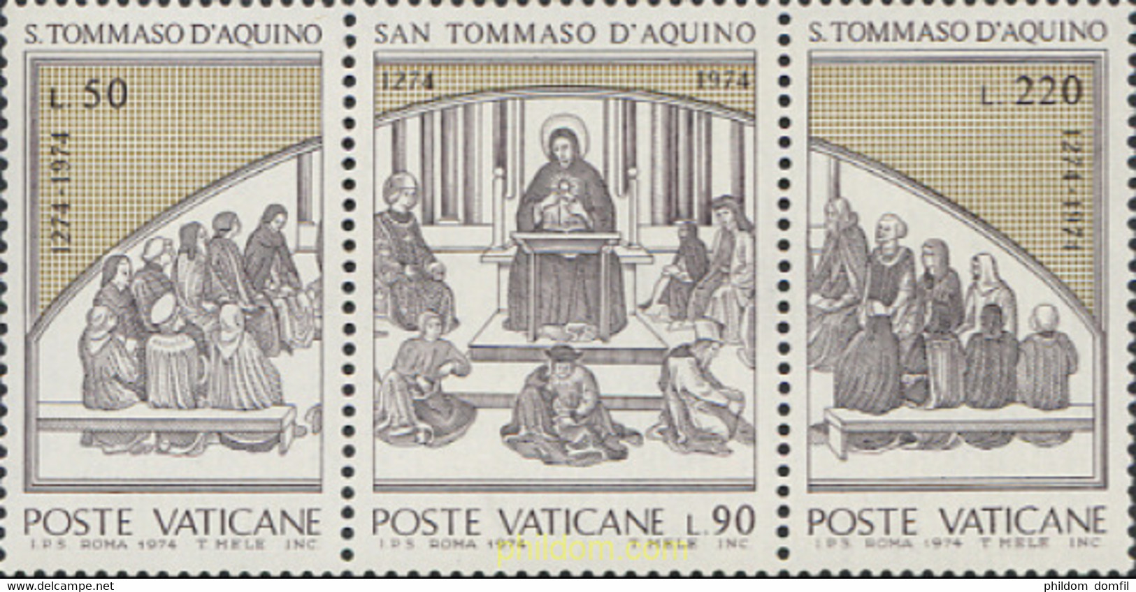 128681 MNH VATICANO 1974 7 CENTENARIO DE LA MUERTE DE SANTO TOMAS DE AQUINO - Used Stamps