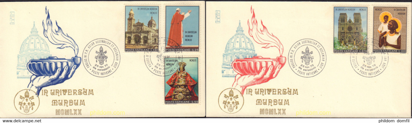 437306 MNH VATICANO 1970 VISITA DE SS EL PAPA PABLO VI A FILIPINAS Y AUTRALIA - Used Stamps