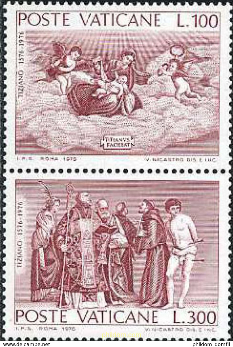 158666 MNH VATICANO 1976 4 CENTENARIO DE LA MUERTE DEL PINTOR TIZIANO VECELLIO DIT TITIEN - Used Stamps