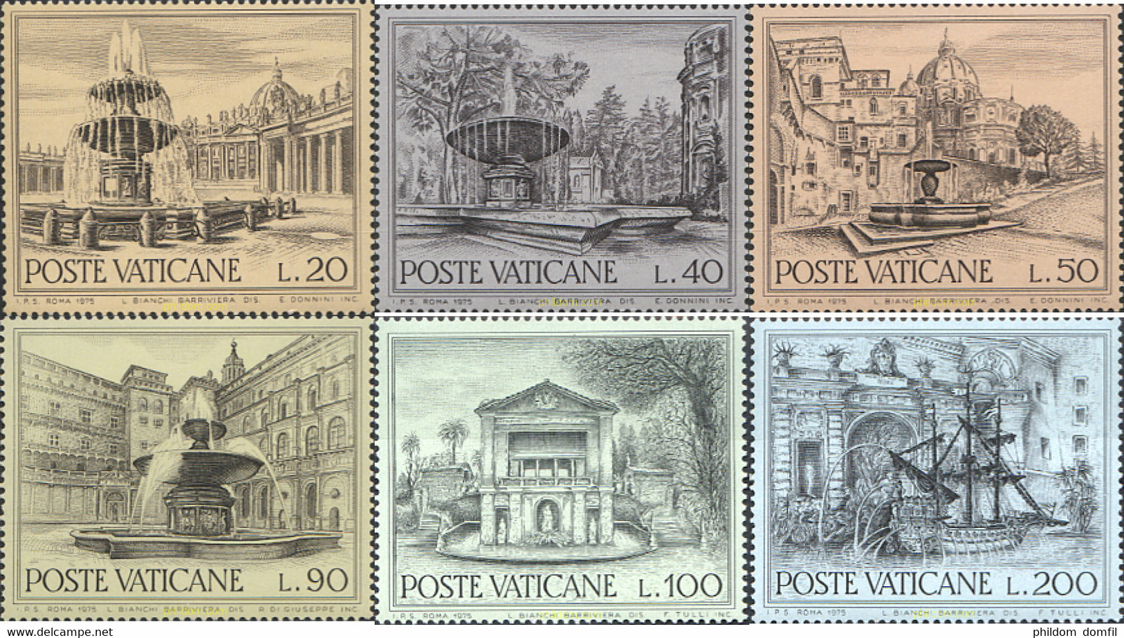 116498 MNH VATICANO 1975 AÑO EUROPEO DEL PATRIMONIO ARQUITECTONICO - Usati