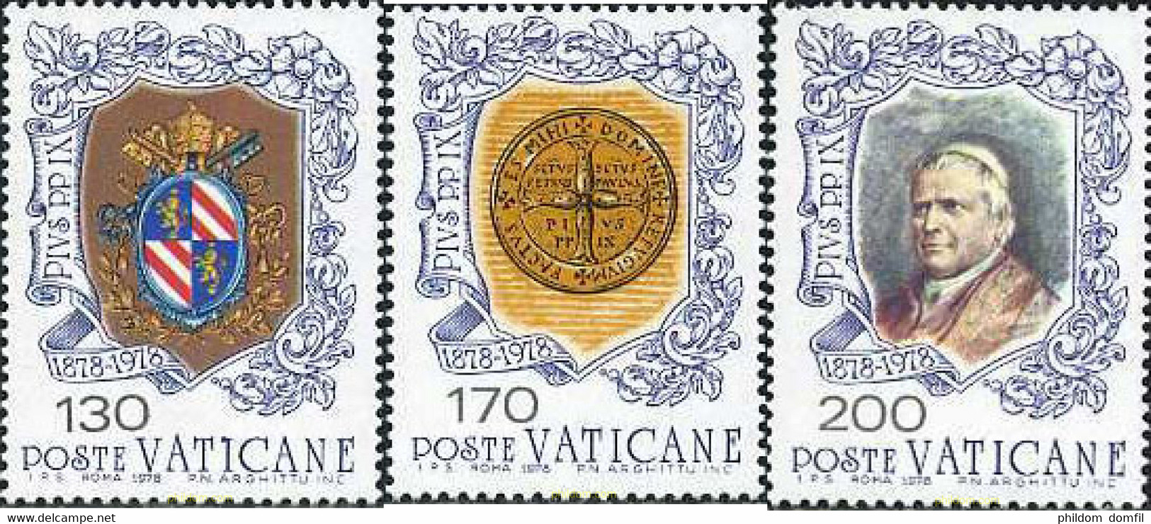 116607 MNH VATICANO 1978 CENTENARIO DE LA MUERTE DEL PAPA PIO IX - Oblitérés