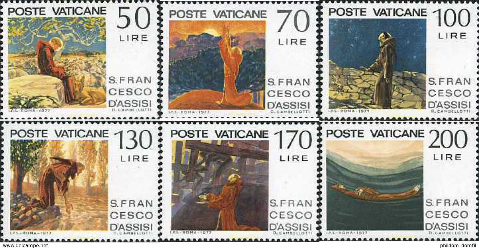 116561 MNH VATICANO 1977 750 ANIVERSARIO DE LA MUERTE DE SAN FRANCISCO DE ASIS - Oblitérés