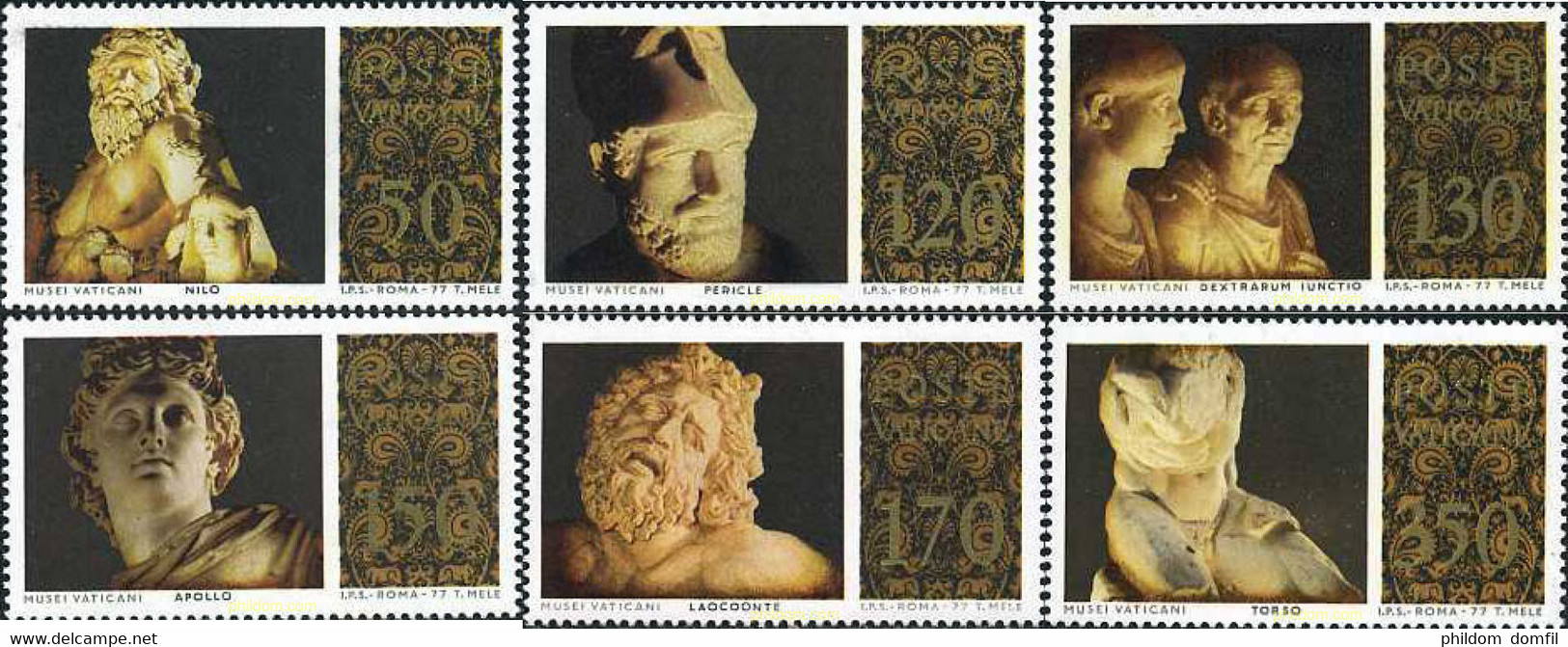 116591 MNH VATICANO 1977 MUSEO DEL VATICANO. BAJO-RELIEVES DE SARCOFAGOS PALEOCRISTIANOS - Oblitérés