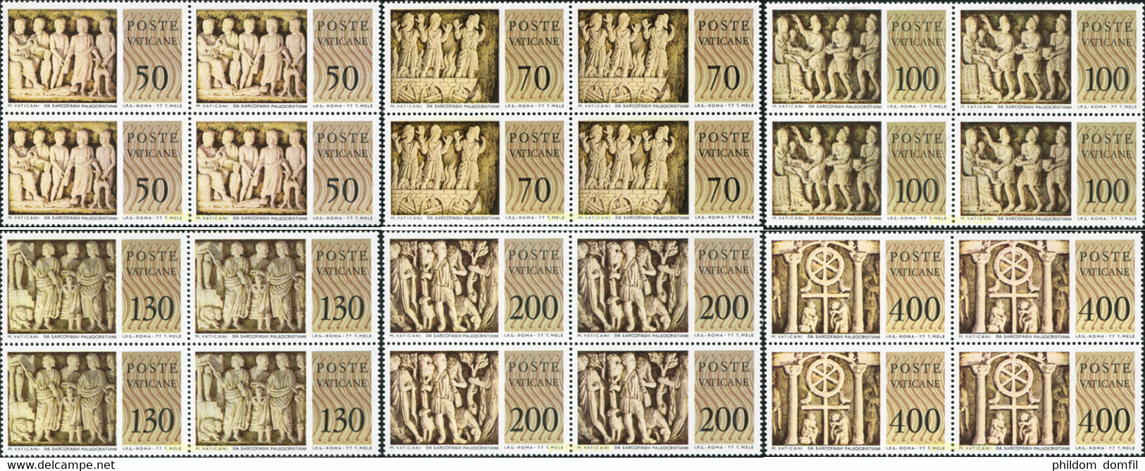 621184 MNH VATICANO 1977 MUSEO DEL VATICANO. BAJO-RELIEVES DE SARCOFAGOS PALEOCRISTIANOS - Gebraucht