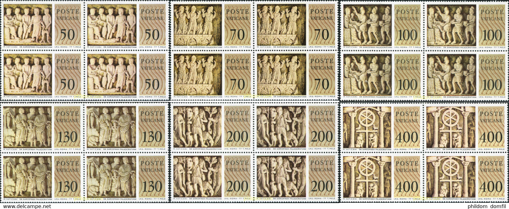 621184 MNH VATICANO 1977 MUSEO DEL VATICANO. BAJO-RELIEVES DE SARCOFAGOS PALEOCRISTIANOS - Used Stamps