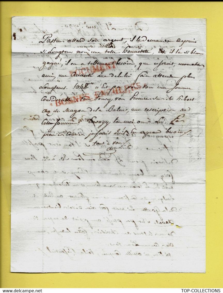 1790  Dijon Lettre Pour Bureau Rue Vivienne Paris Siège Compagnie Des Indes  LA LETTRE PARLE DE Magon De La Value V.HIST - Historical Documents