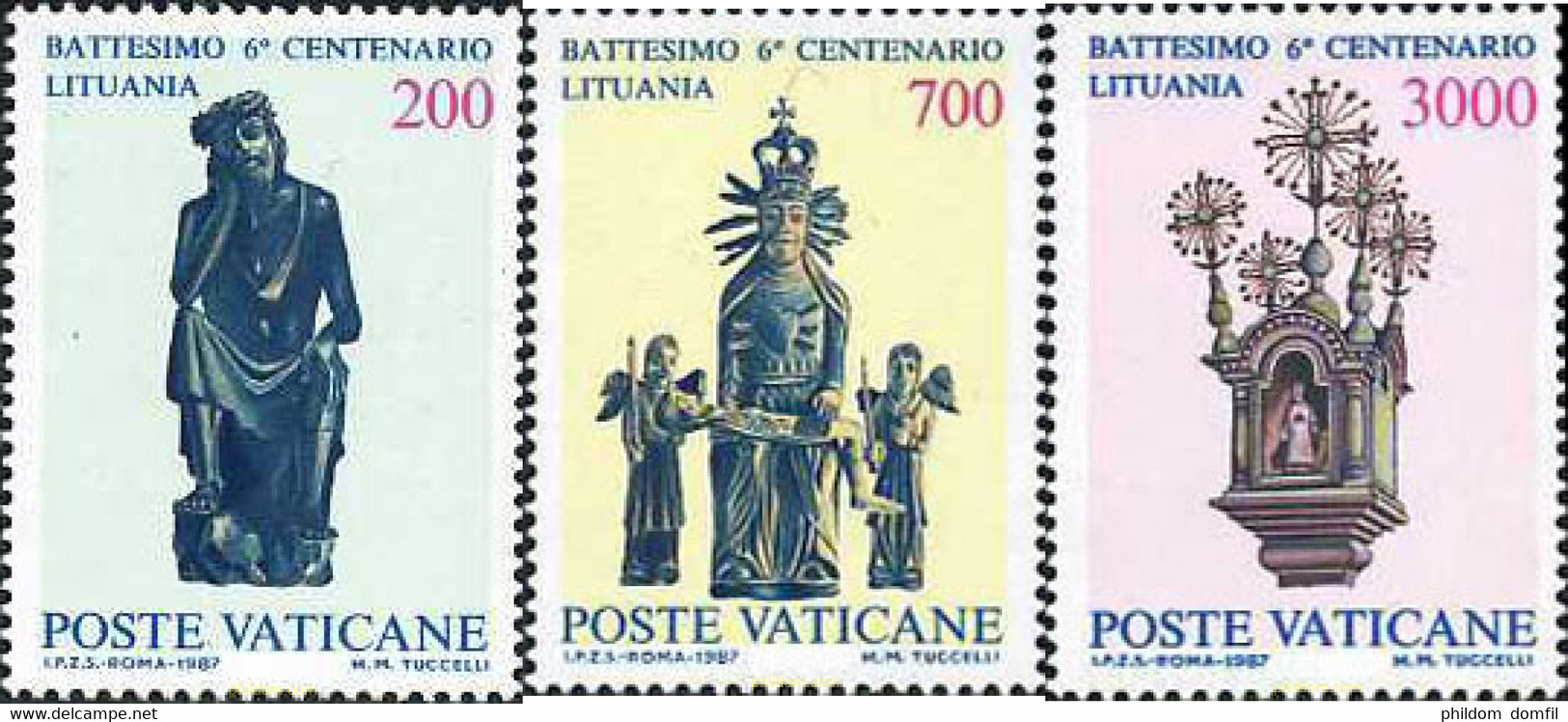 116978 MNH VATICANO 1987 6 CENTENARIO DEL BAUTISMO DE LITUANIA - Usados