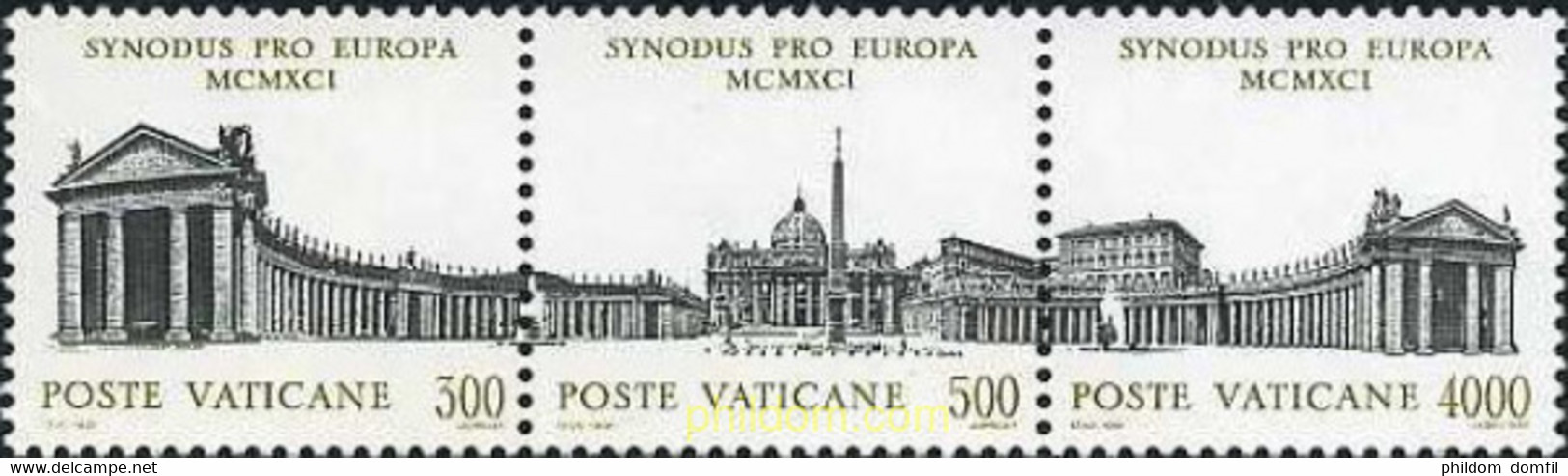 158670 MNH VATICANO 1991 ASAMBLEA DEL SINODO DE LOS OBISPOS PARA EUROPA - Oblitérés