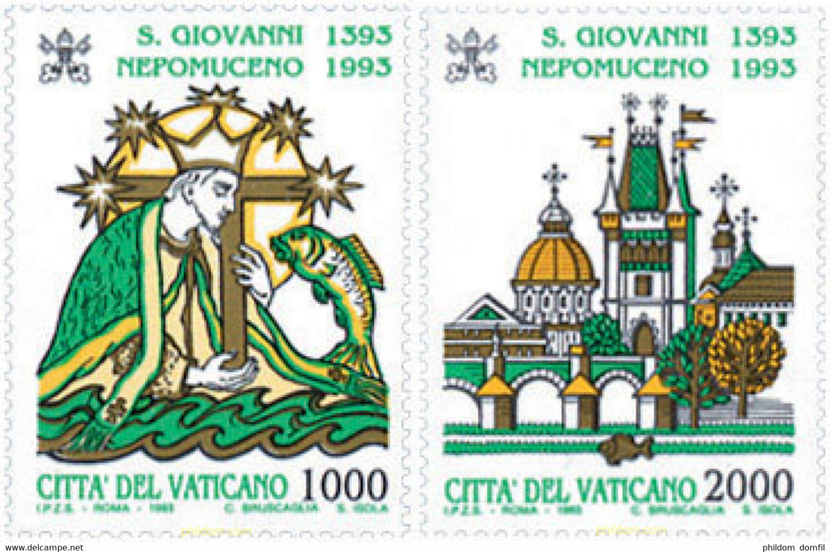 117071 MNH VATICANO 1993 600 ANIVERSARIO DE LA MUERTE DE SAN JEAN NEPOMUCENE - Used Stamps