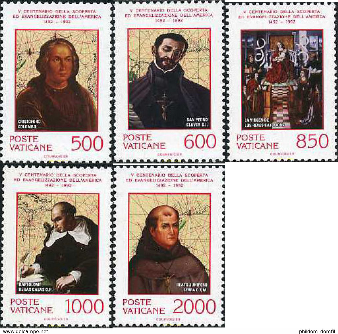 117041 MNH VATICANO 1992 5 CENTENARIO DEL DESCUBRIMIENTO Y EVANGELIZACION DE AMERICA - Used Stamps