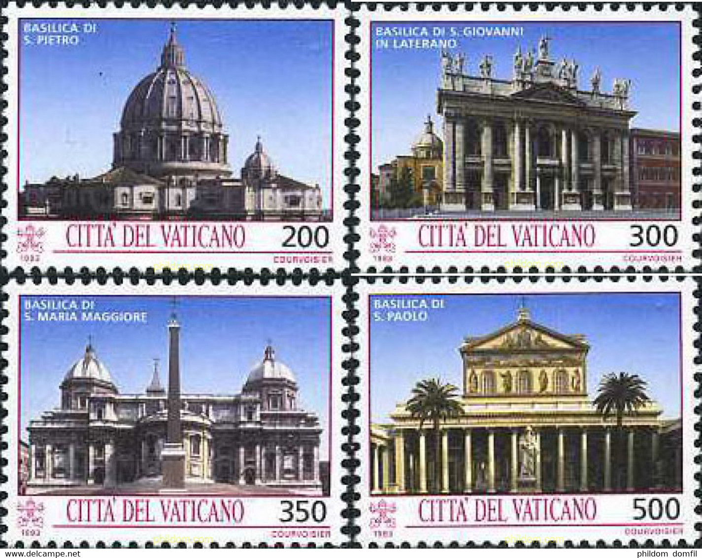 234273 MNH VATICANO 1993 TESOROS ARTISTICOS DE LA CIUDAD DEL VATICANO. EDIFICIOS RELIGIOSOS - Oblitérés