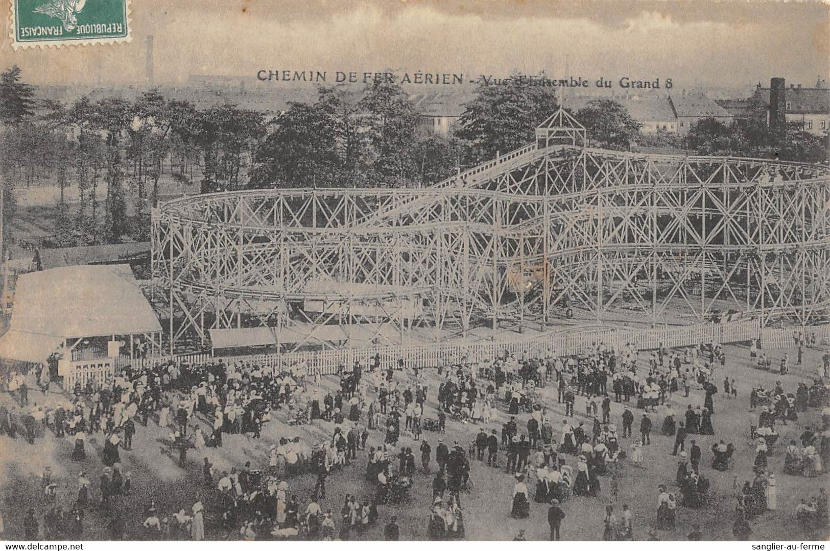 CPA 75 PARIS CHEMIN DE FER AERIEN VUE D'ENSEMBLE DU GRAND 8 FETE FORAINE FOIRE - Ausstellungen