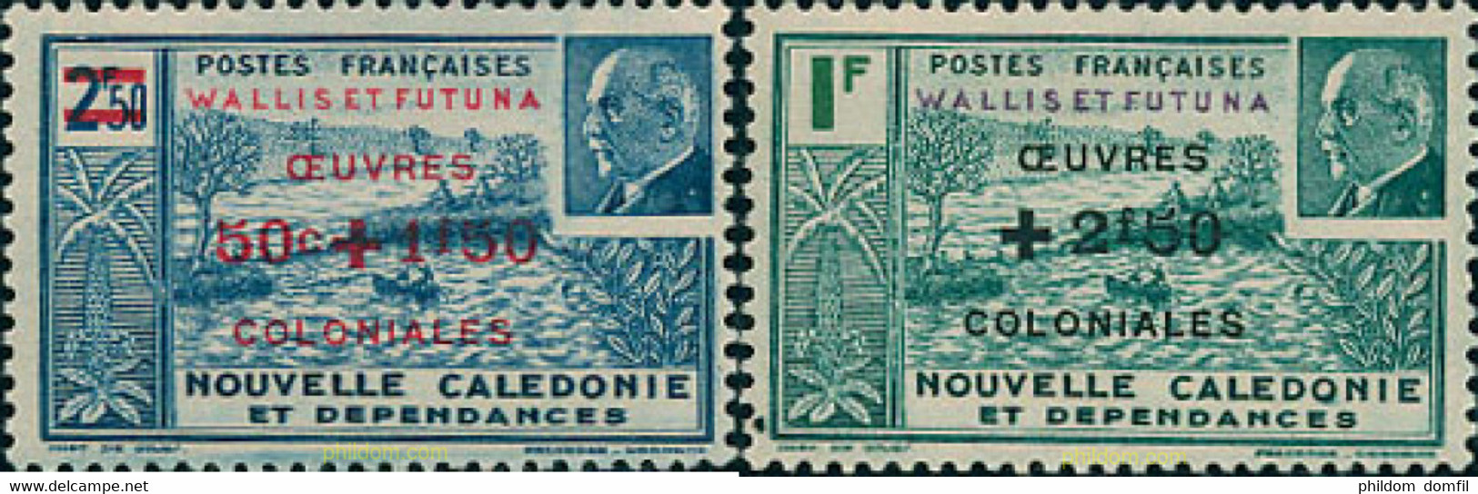 658495 HINGED WALLIS Y FUTUNA 1944 PRO OBRAS COLONIALES. SELLOS DE 1941 (MARISCAL PETAIN) - Used Stamps