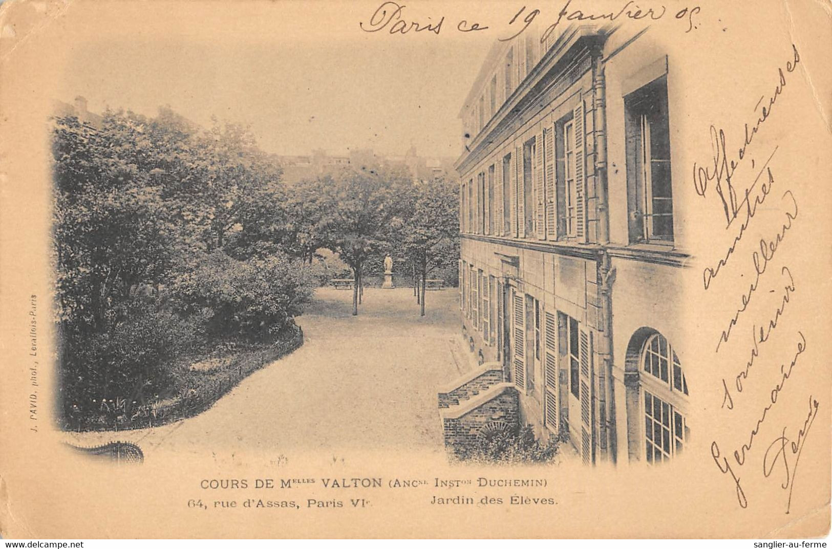 CPA 75 PARIS 6e RUE D'ASSAS COURS DE Melles VALTON JARDIN DES ELEVES - Arrondissement: 06