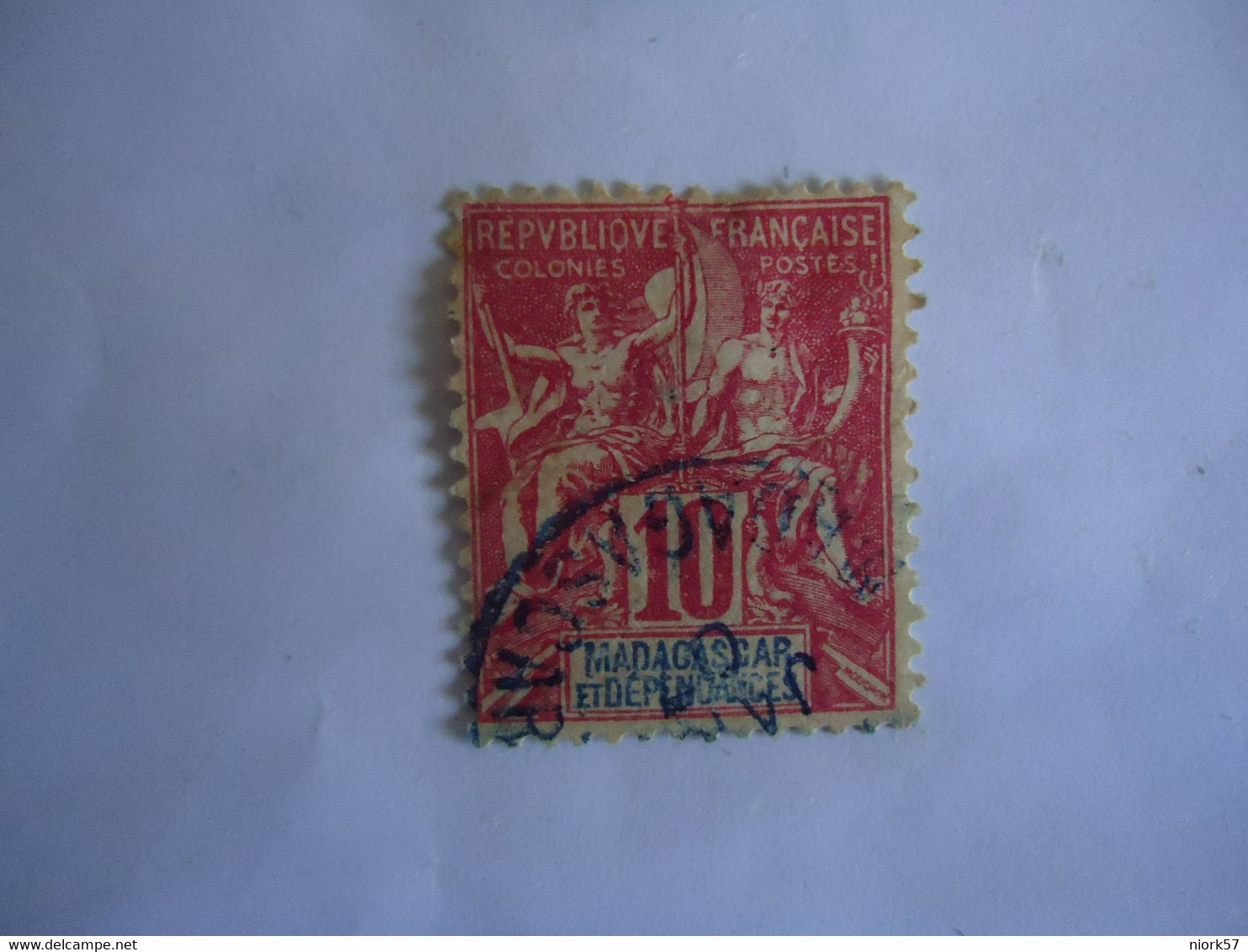 MADACASCAR  FRANCE  COLONIES USED   STAMP 10C  WITH POSTMARK - Other & Unclassified