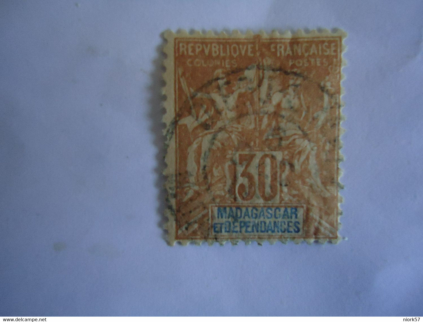 MADACASCAR  FRANCE  COLONIES USED   STAMP 30C  WITH POSTMARK - Altri & Non Classificati