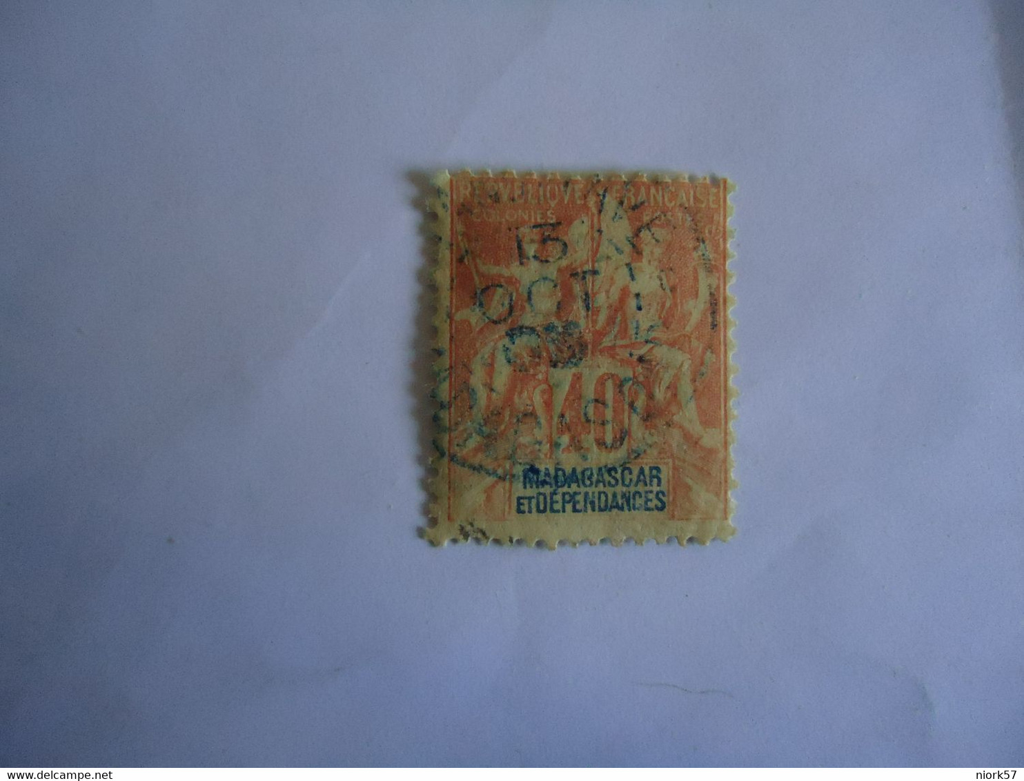 MADACASCAR  FRANCE  COLONIES USED   STAMP 40  WITH POSTMARK - Other & Unclassified