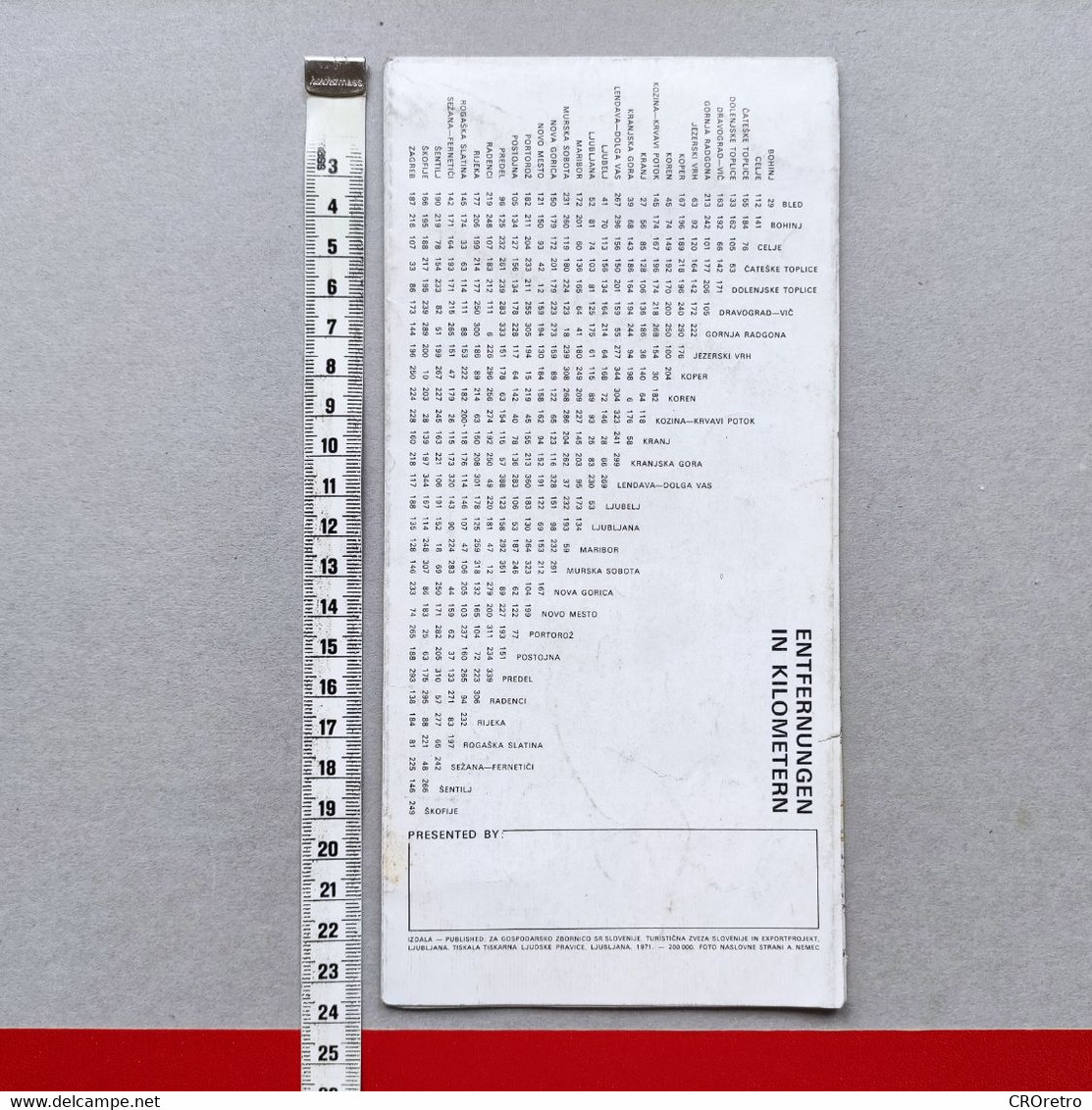 SLOVENIA (ex Yugoslavia), Vintage Tourist Map & Road Map, Autokarte & Reisekarte, Year 1971 - Cartes Routières