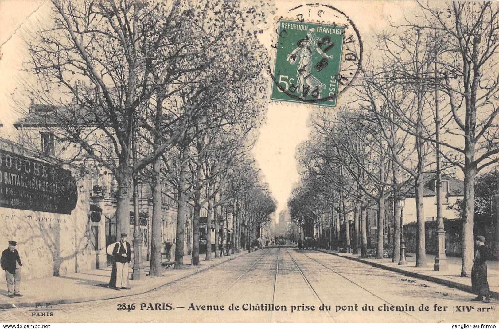 CPA 75 PARIS 14e AVENUE DE CHATILLON PRISE DU PONT DU CHEMIN DE FER - Paris (14)