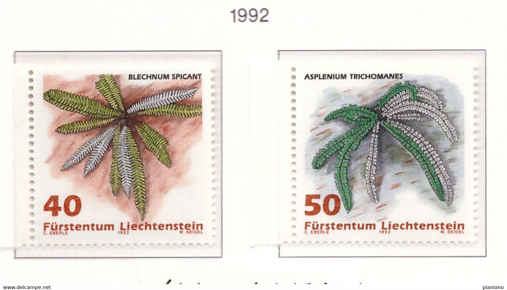 PIA - LIECHTENSTEIN  - 1992 : Flora - Felci -   (Yv  986-89) - Gemüse