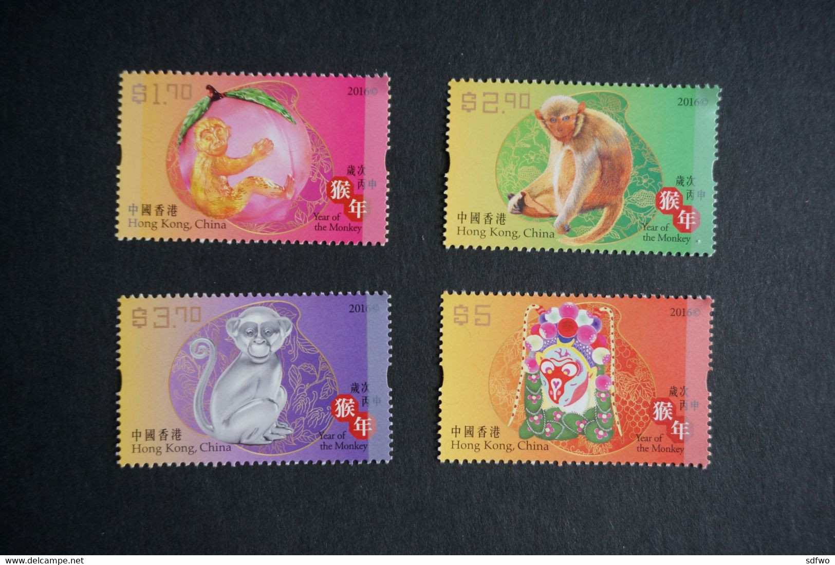 (BC) Hong Kong - 2016 Year Of Monkey - 4v (MNH) - Unused Stamps