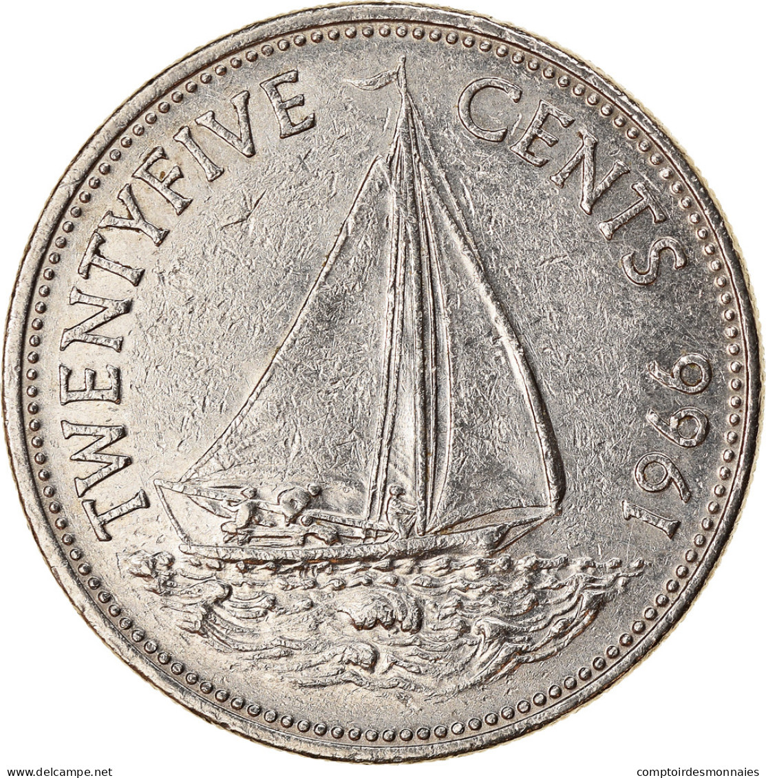 Monnaie, Bahamas, Elizabeth II, 25 Cents, 1966, Franklin Mint, TTB, Nickel, KM:6 - Bahama's