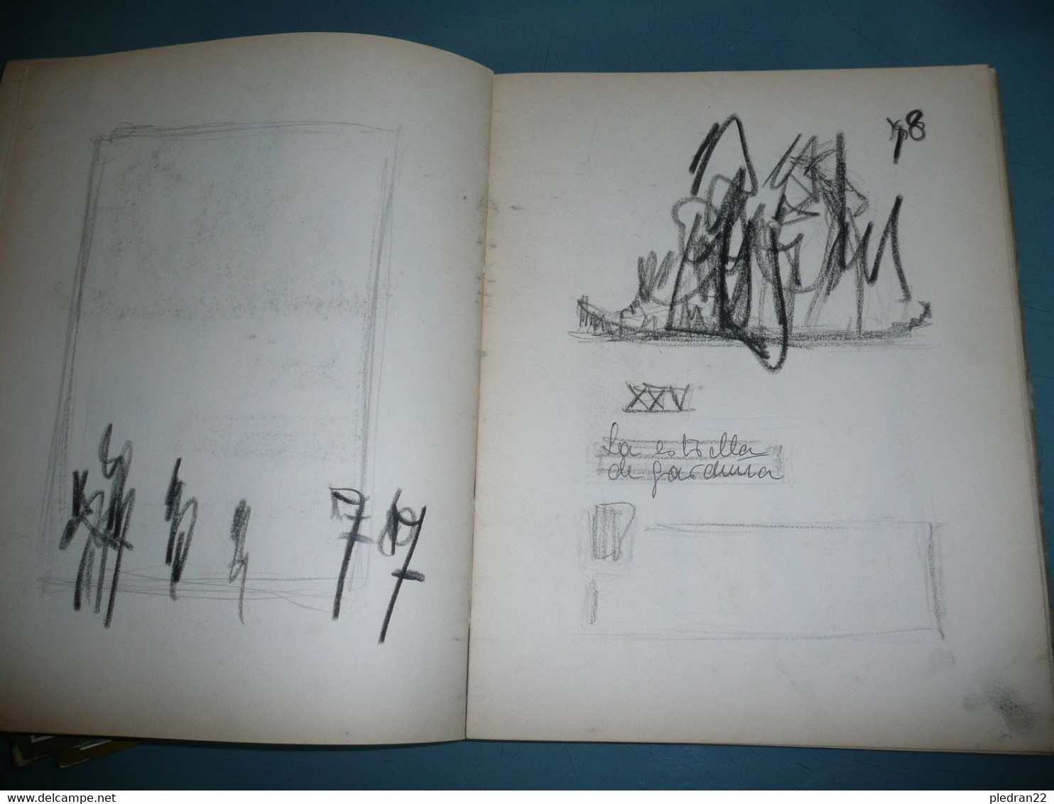 ALEXIS HINSBERGER CAHIER 70 ESQUISSES DESSINS ORIGINAUX + 38 SUR CARTON EBAUCHE LIVRE LE TRICORNE EDITIONS SERG 1967