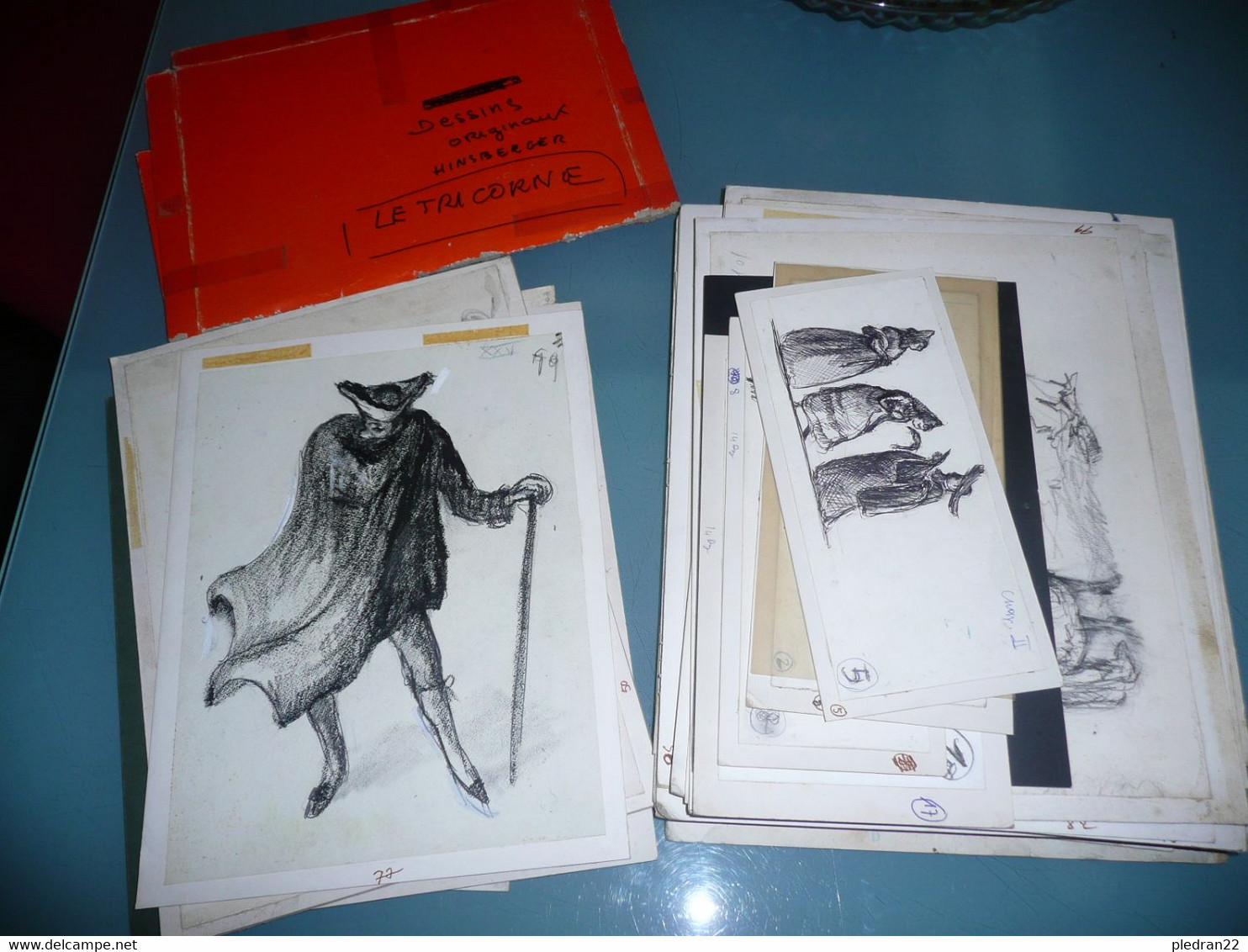 ALEXIS HINSBERGER CAHIER 70 ESQUISSES DESSINS ORIGINAUX + 38 SUR CARTON EBAUCHE LIVRE LE TRICORNE EDITIONS SERG 1967