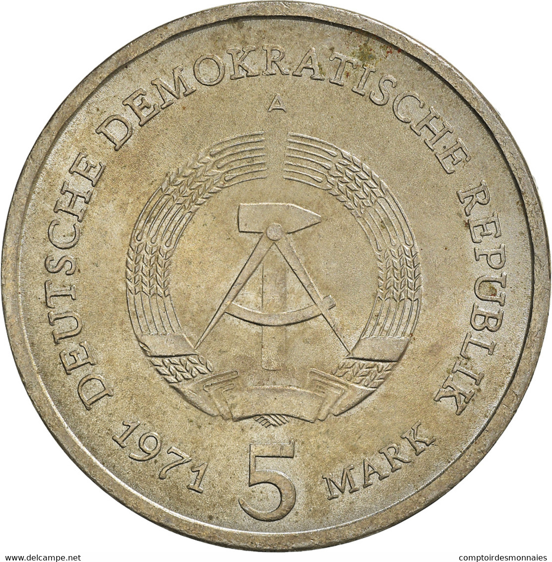 Monnaie, République Démocratique Allemande, 5 Mark, 1971, Berlin, TTB - 5 Marchi