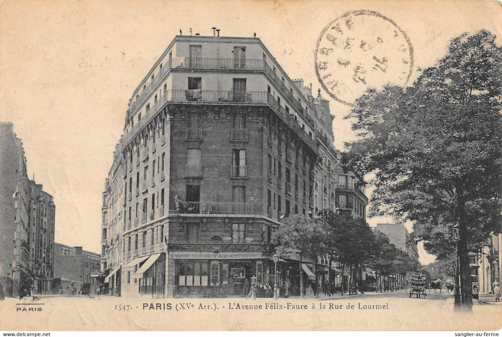 CPA 75 PARIS 15e L'AVENUE FELIX FAURE A LA RUE DE LOURMEL - Arrondissement: 15