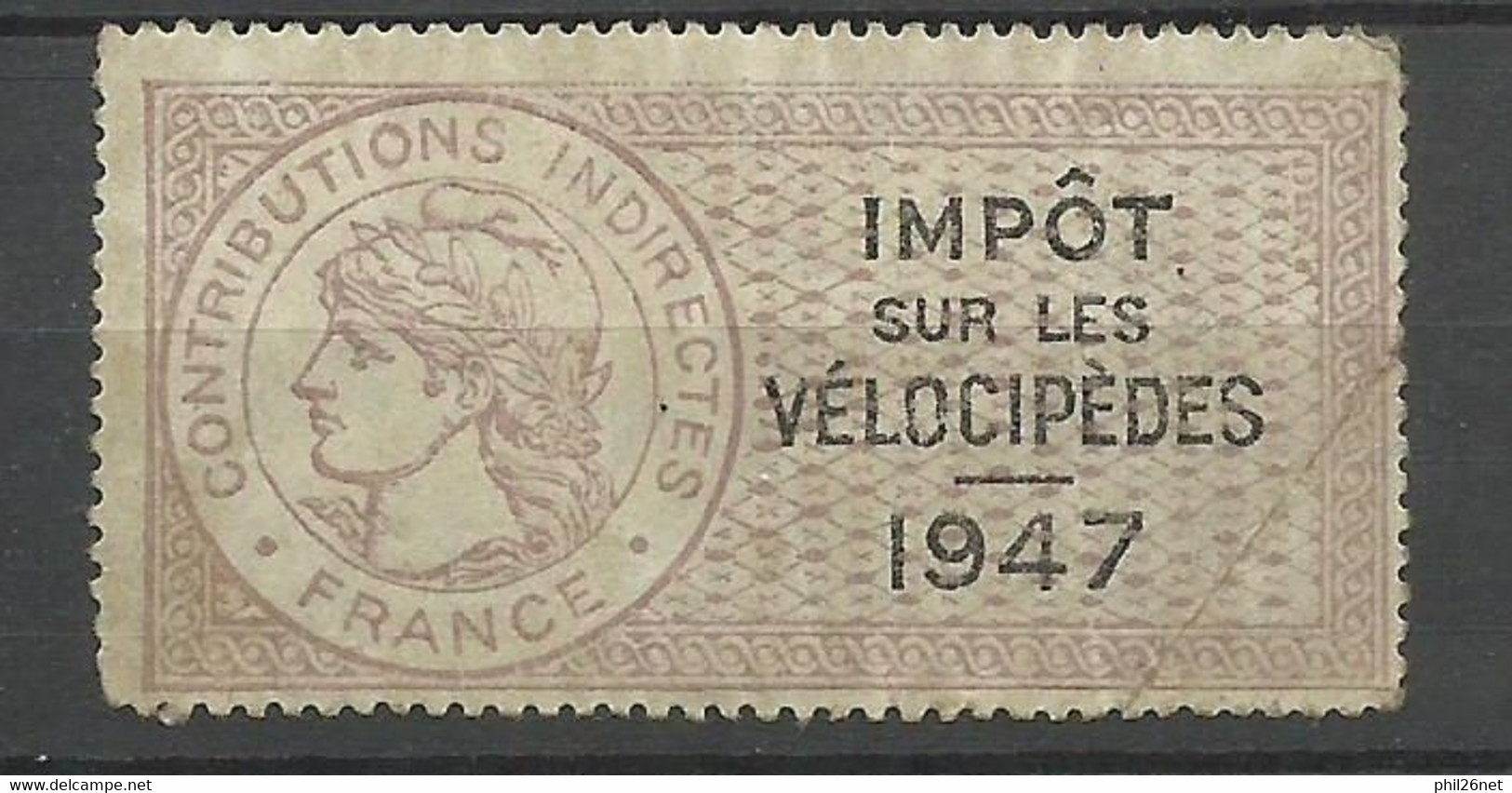 France Fiscaux  Impôt Sur Les Vélocipèdes 1947  N° 5   Neuf ( * )   AB/B  Voir Scans Soldé ! ! ! - Timbres