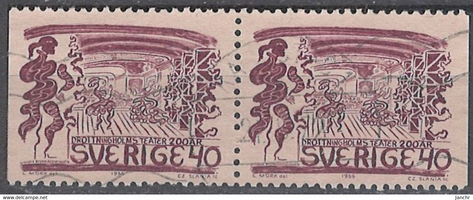 Sweden 1966. Mi.Nr. 557 Dl/Dr, Pair, Used O - Used Stamps