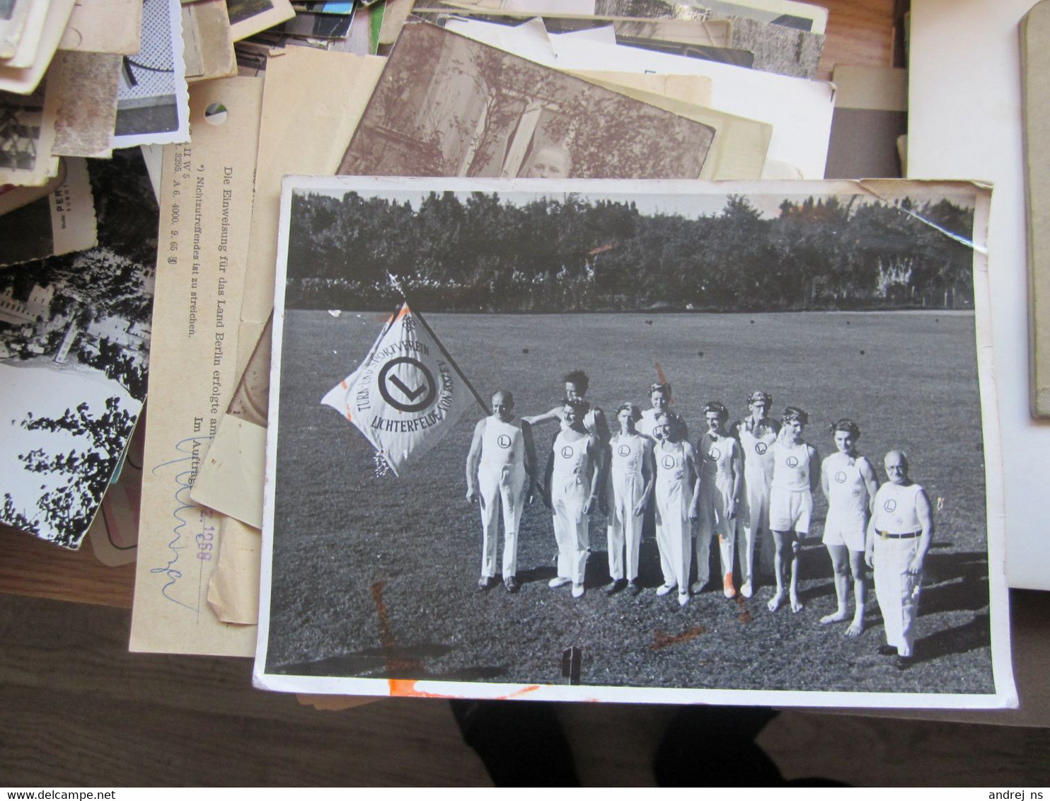 Lichterfelde Berlin Turn Und Sport Verein Muscular Man Uniforms Flags W Hopp Photo 13x18 Cm - Lichterfelde