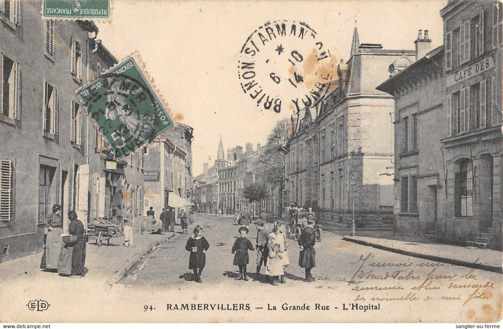 CPA 88 RAMBERVILLERS LA GRANDE RUE L'HOPITAL - Rambervillers