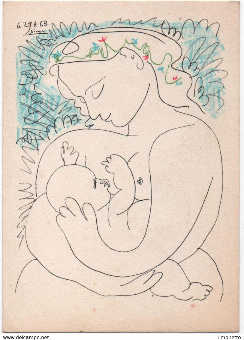 Illustrateur -   PICASSO - (29 04 1963)" Maternité " Edition D'Art Paris 1964  -   CPSM - Picasso