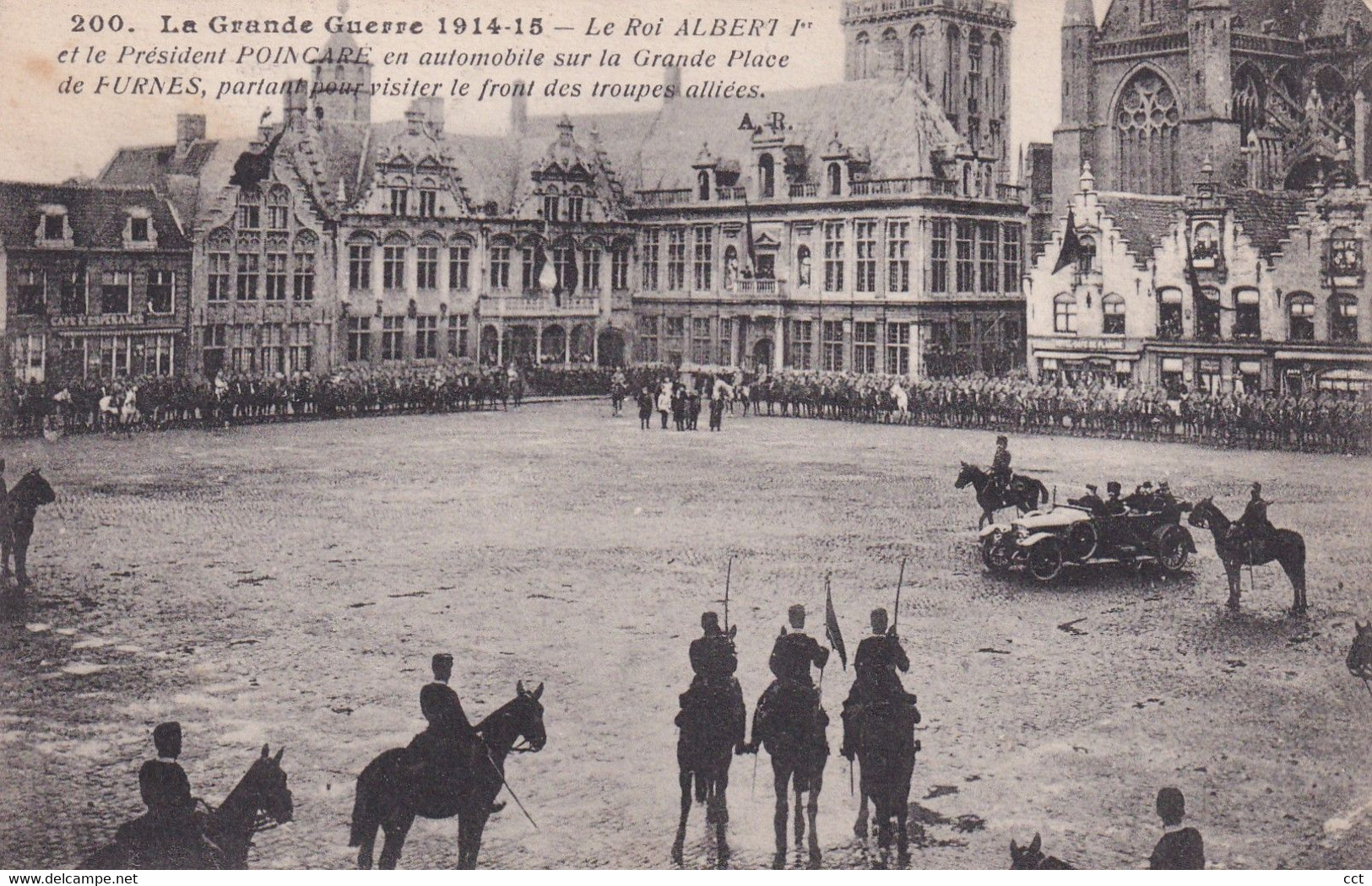 Furnes  Veurne  Le Roi Albert I Et Le Président Poincare ... Sur La Grande Place De Furnes - Veurne