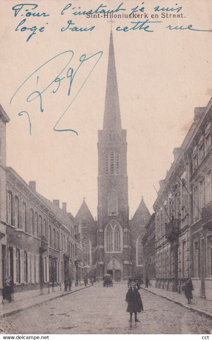 Izegem   Sint-Hiloniuskerk En Straat - Izegem