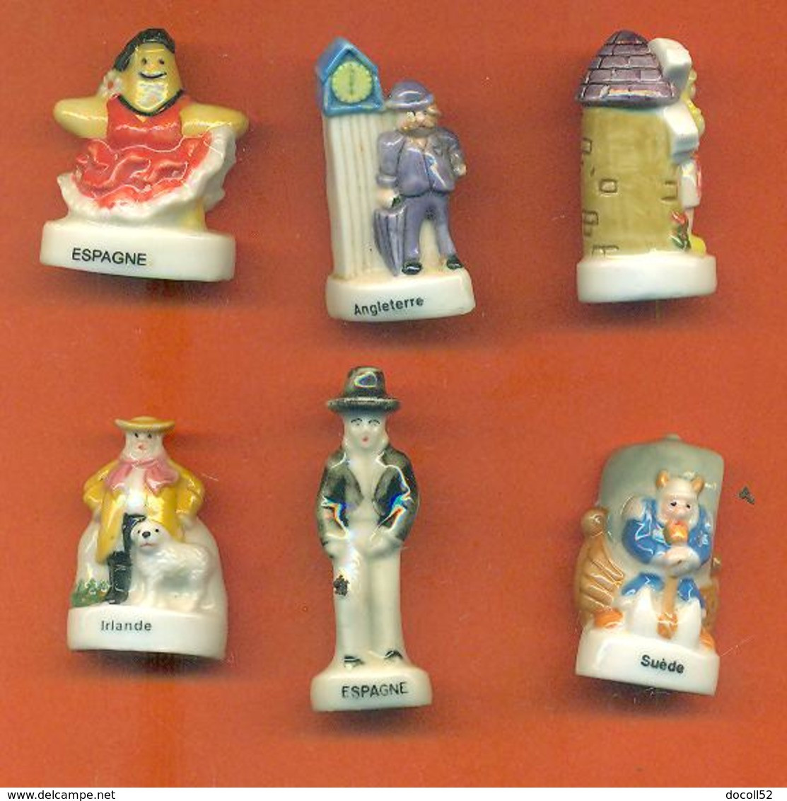 Lot De 6 Feves Porcelaine Sur Les Pays Europeens - Landen