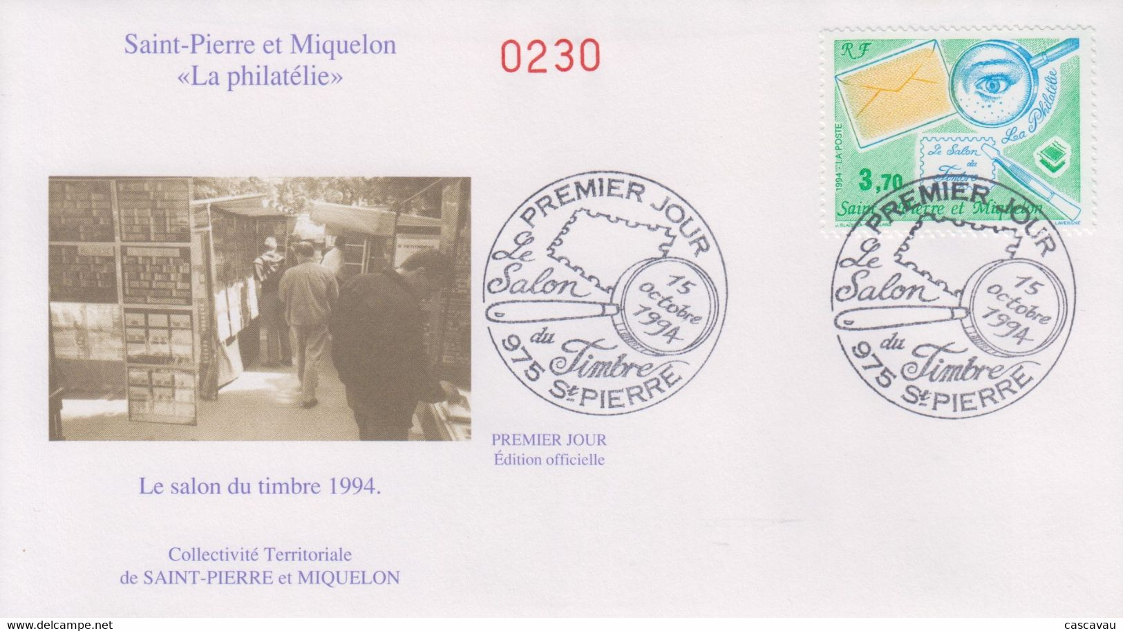 Enveloppe  FDC  1er  Jour   SAINT  PIERRE  Et  MIQUELON    Le  Salon  Du  Timbre    1994 - FDC