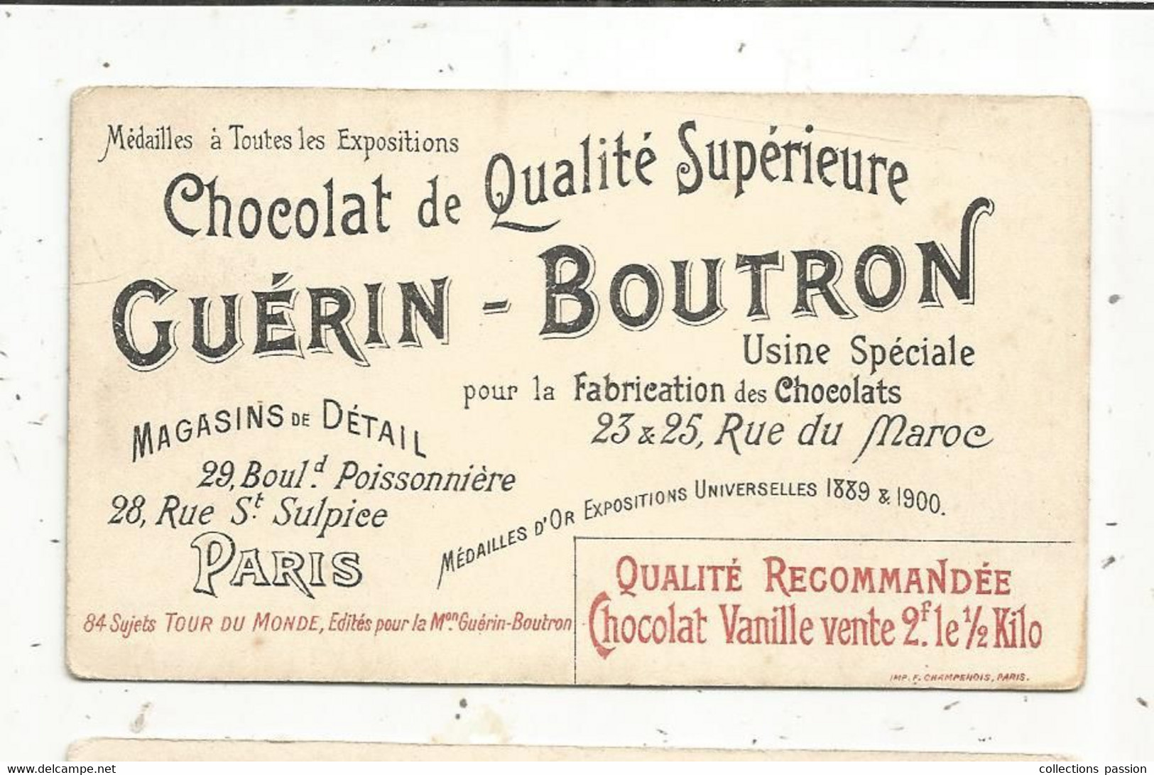 Chromo , Chocolat GUERIN-BOUTRON, Le Tour Du Monde En 84 étapes , MOSCOU, 2 Scans - Guerin Boutron