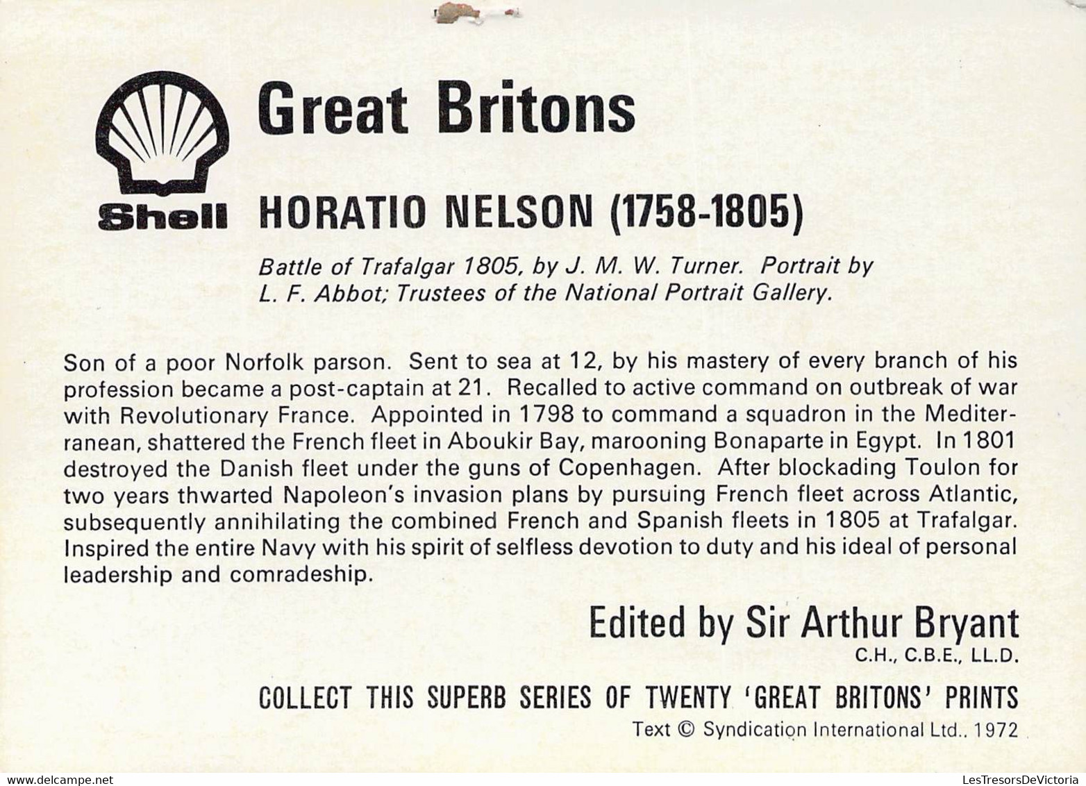 CPA - MILITARIAT - Great Britons - SHELL - HORATIO NELSON - - Personen