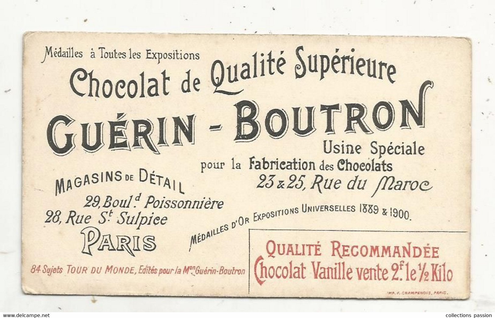 Chromo , Chocolat GUERIN-BOUTRON, Le Tour Du Monde En 84 étapes , A VENISE, 2 Scans - Guerin Boutron